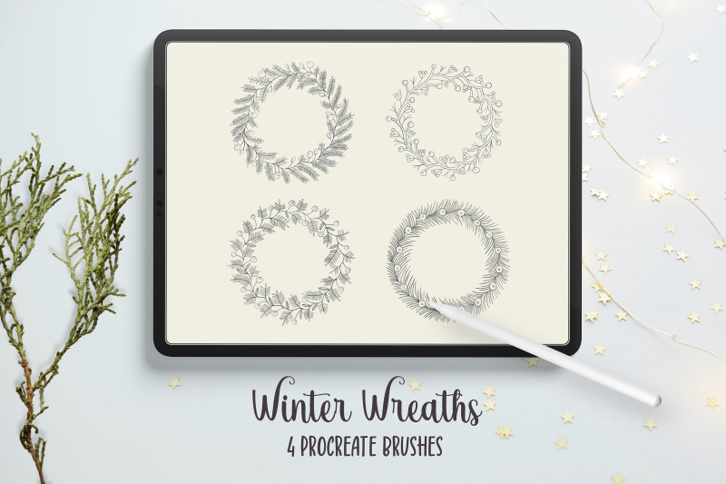 winter-wreaths-procreate-stamp-brushes