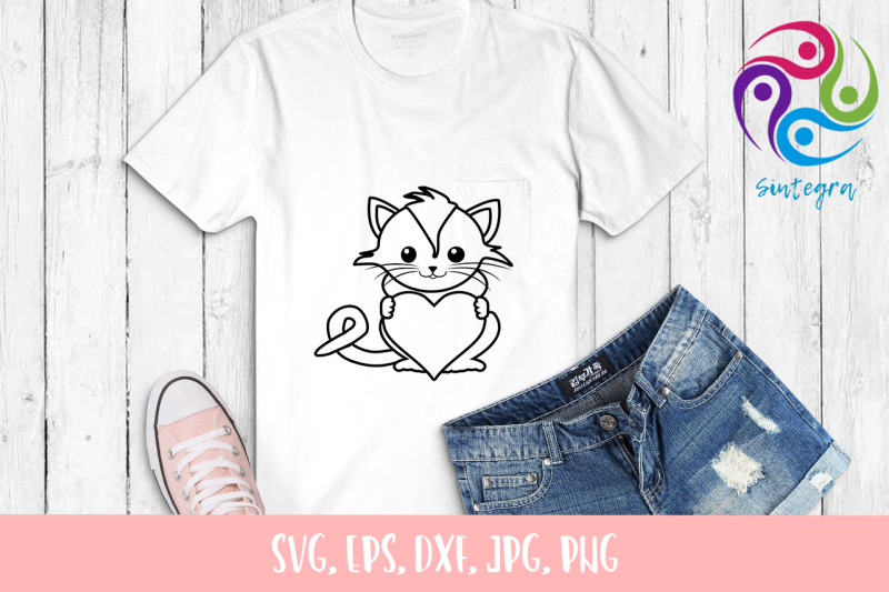 linear-cat-with-heart-and-split-monogram-bundle-svg-file
