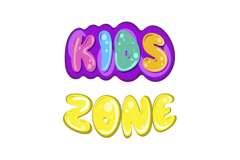 kids-zone-lettering-banner-cartoon-colourful-vector