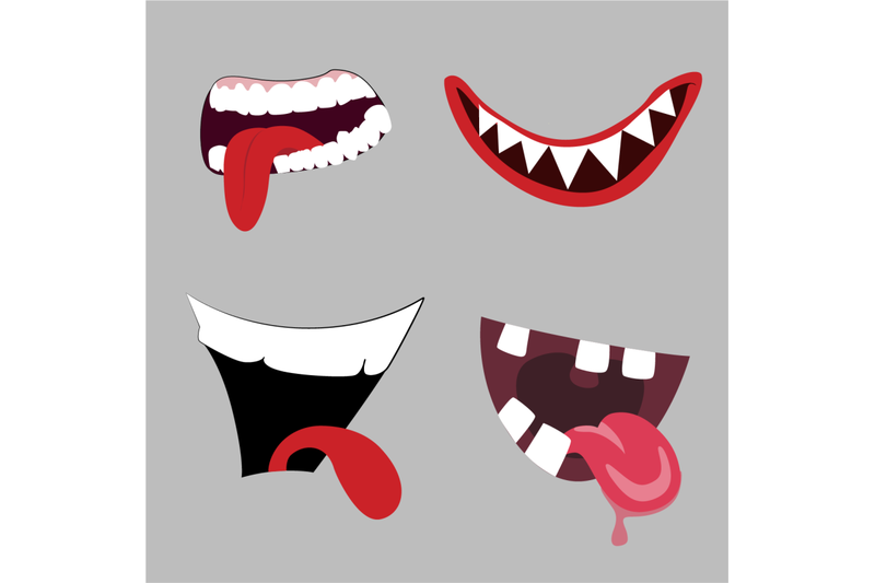 cartoon-monster-mouth-collection-teeth-and-tongue