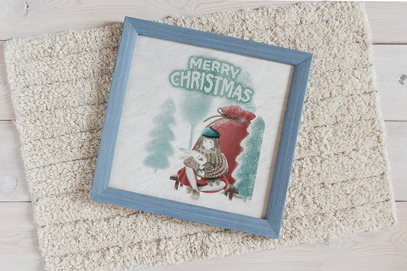 christmas-card-a-girl-in-a-turquoise-beret