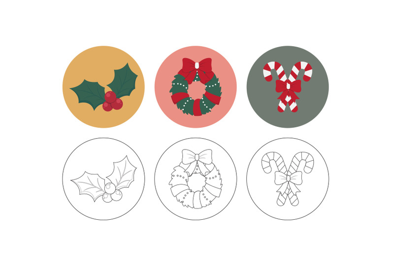 christmas-mistletoe-fill-outline-bundle