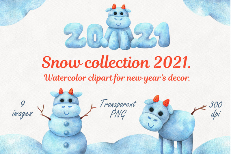 christmas-snow-collection-with-bulls-watercolor-clipart