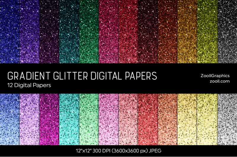 gradient-glitter-digital-papers