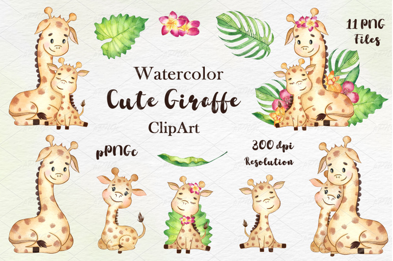 mother-and-baby-giraffe-clipart