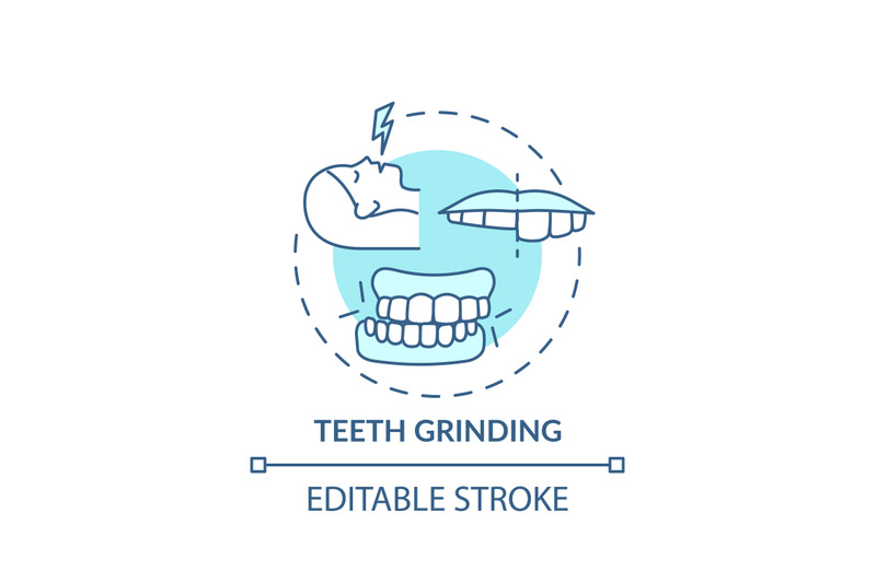 teeth-grinding-turquoise-concept-icon
