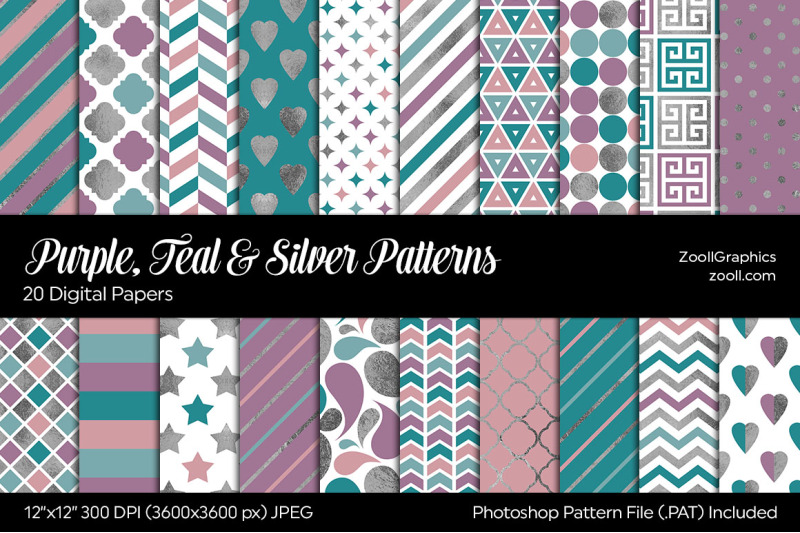 purple-teal-and-silver-digital-papers