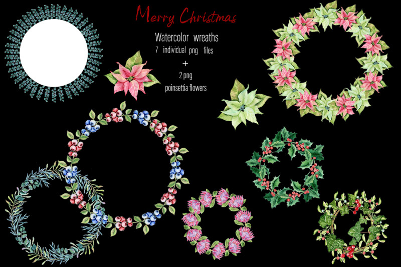 merry-christmas-watercolor-wreath