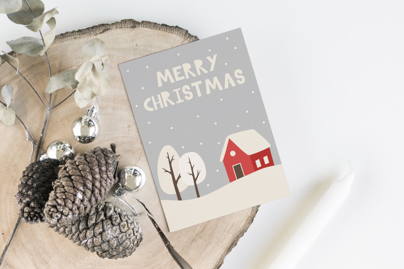 printable-christmas-card-with-winter-landscape-and-lettering