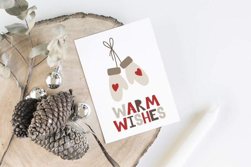 printable-christmas-card-with-mittens-and-lettering