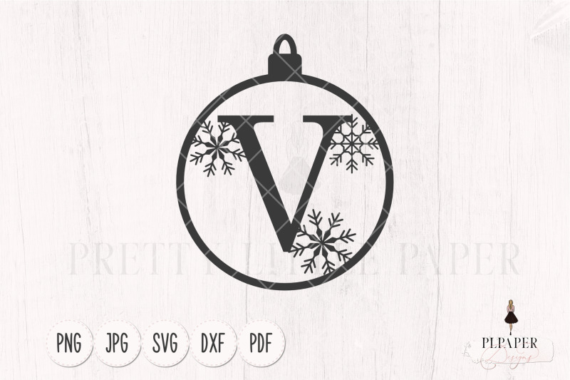 christmas-ball-svg-christmas-monogram-svg-ornament-svg-letter-v-svg