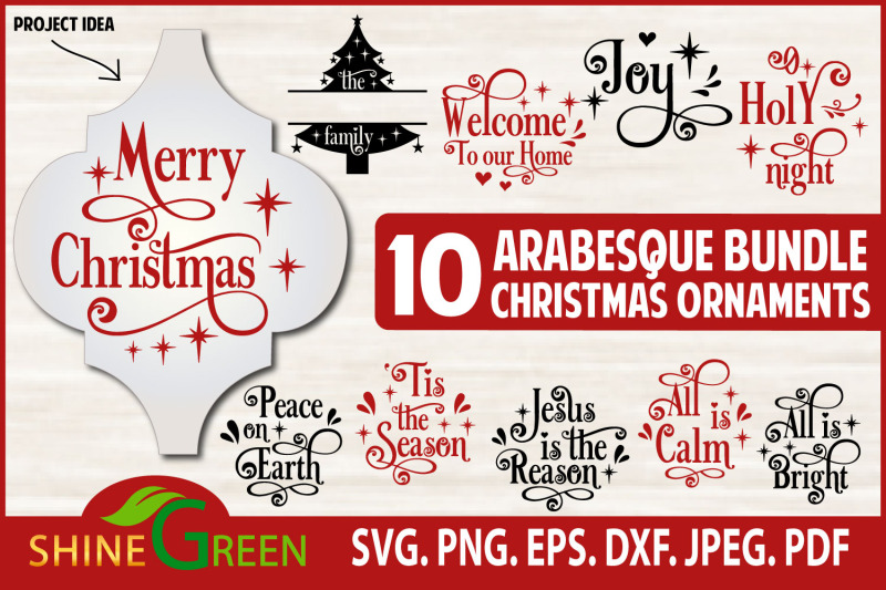 Download Arabesque Bundle SVG - 10 Christmas Ornaments By ...