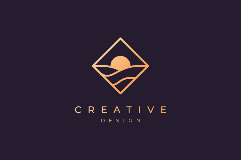 simple-ocean-sun-logo-with-luxury-style