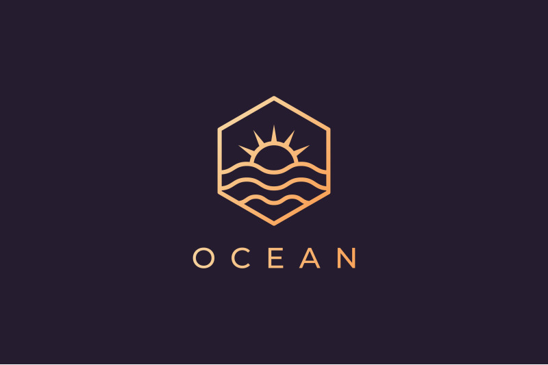 simple-ocean-sun-logo-with-luxury-style