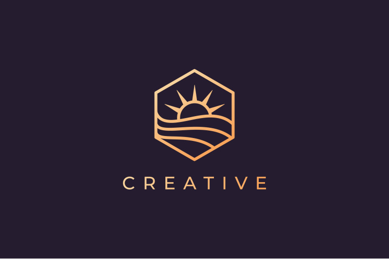 simple-ocean-sun-logo-with-luxury-style