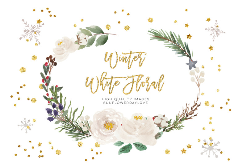 white-flowers-clipart-watercolor-frame-christmas-floral
