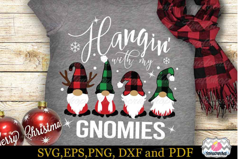 hangin-039-with-my-gnomies-svg-christmas-gnome-svg-buffalo-plaid-hat
