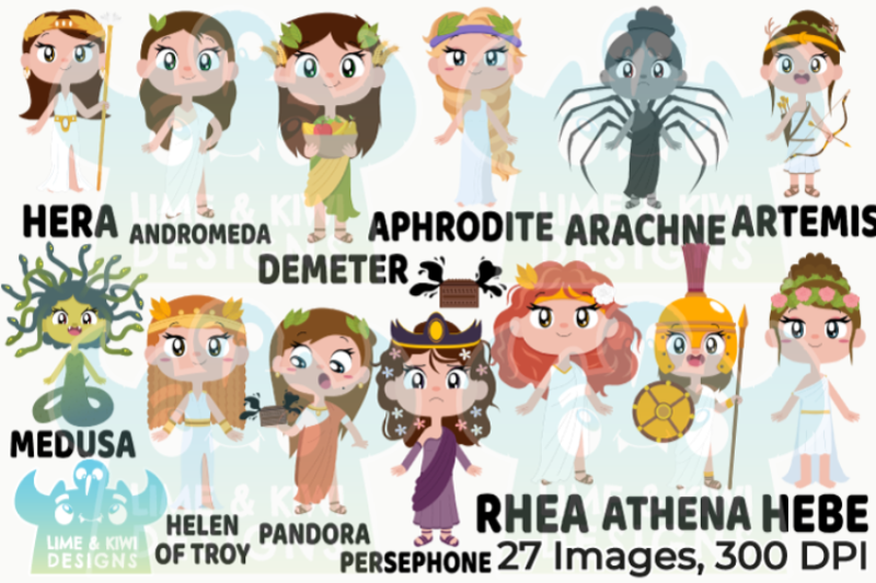 greek-mythology-characters-females-clipart-lime-and-kiwi-designs