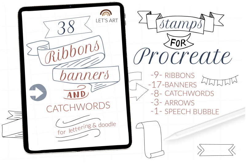 ribbons-banners-catchwords-for-lettering-procreate-brushset