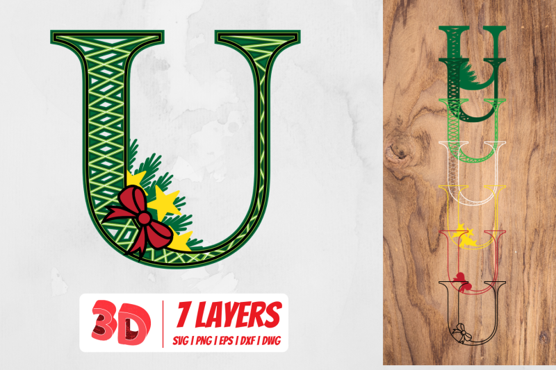 3d-christmas-letter-u