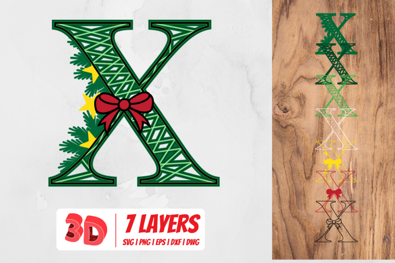 3d-christmas-letter-x