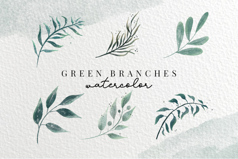 green-forest-branches-watercolor-amp-line-art
