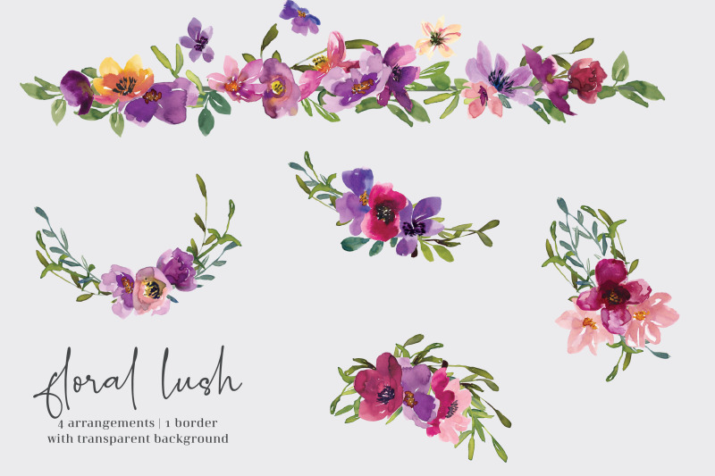 colorful-floral-frames-clipart-set
