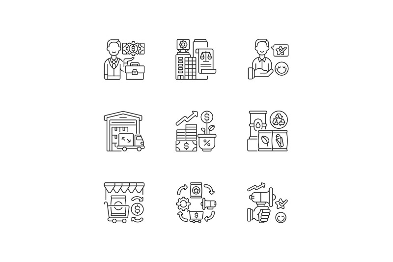 business-linear-icons-set
