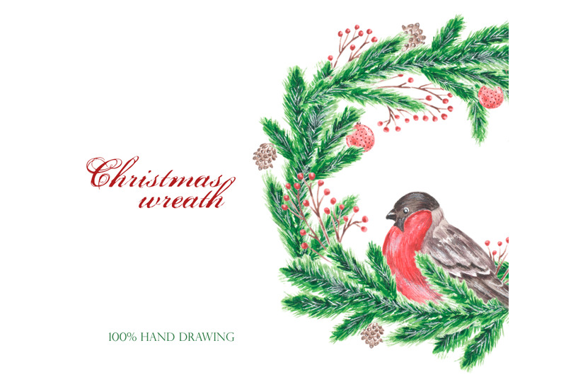 watercolor-clipart-christmas-bullfinch-new-year-christmas-wreath-png