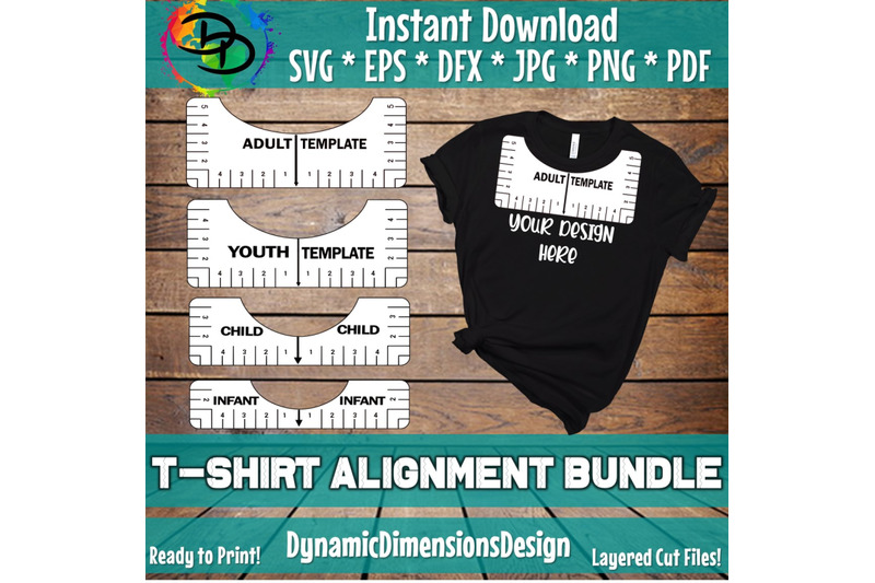 Download Tshirt Ruler SVG Bundle, T-shirt Alignment Tool DXF, Shirt ...