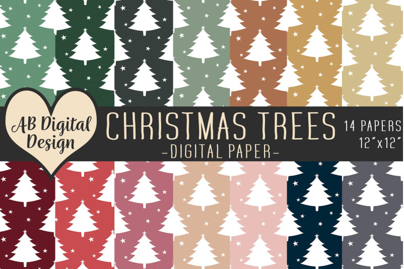 christmas-trees-digital-paper-backgrounds-christmas-scrapbook