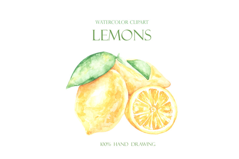 lemon-watercolor-clipart-lemons-set-slice-of-lemon-citrus-clipart