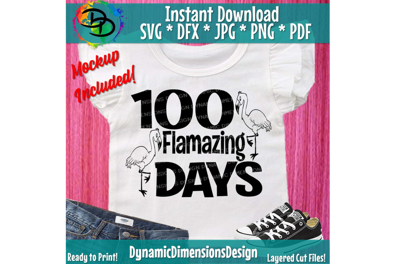 100-flamazing-days-svg-100th-day-of-school-cut-file-flamingo-shirt-d