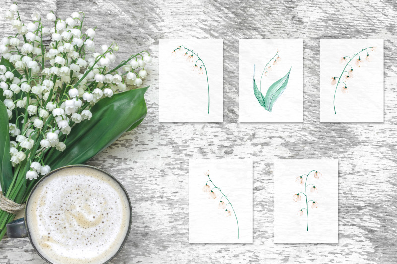 watercolor-spring-floral-clipart-lily-of-the-valey-white-flowers-digi