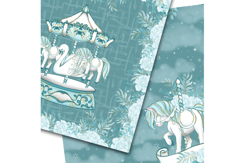 carousel-in-blue-papers