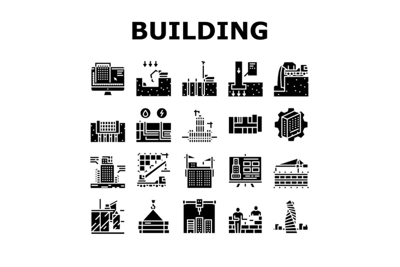 building-construction-collection-icons-set-vector