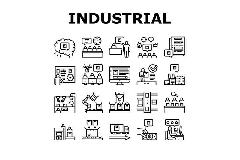 industrial-process-collection-icons-set-vector