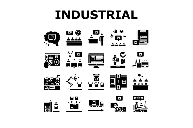 industrial-process-collection-icons-set-vector