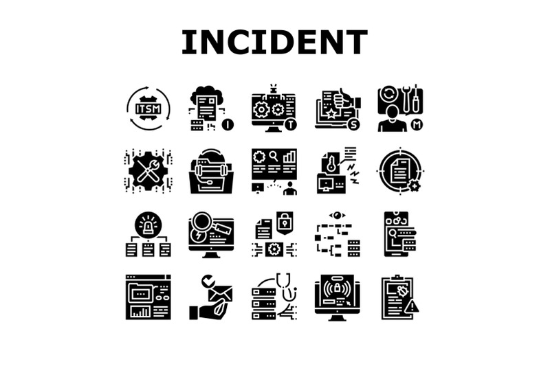 incident-management-collection-icons-set-vector