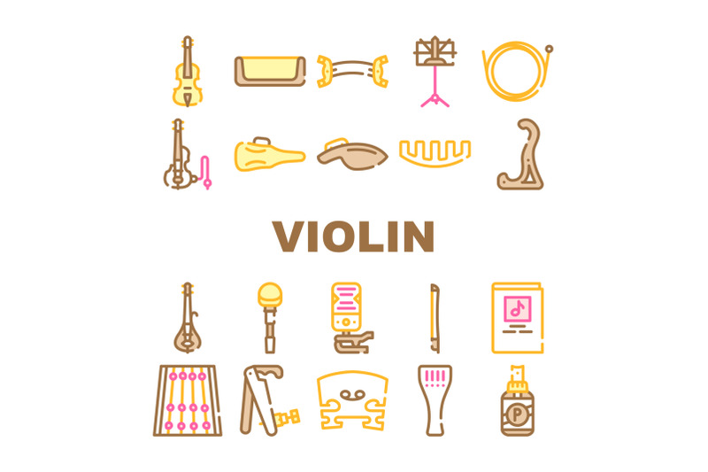 violin-string-musical-instrument-icons-set-vector