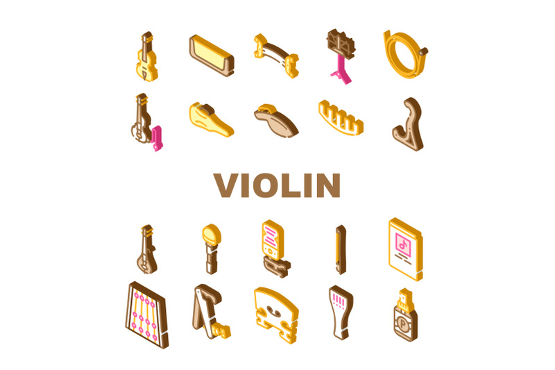 violin-string-musical-instrument-icons-set-vector