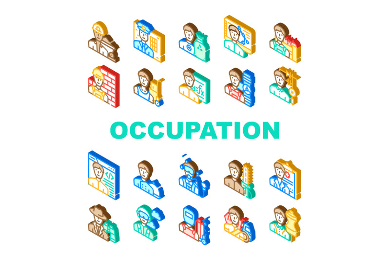 male-occupation-job-collection-icons-set-vector