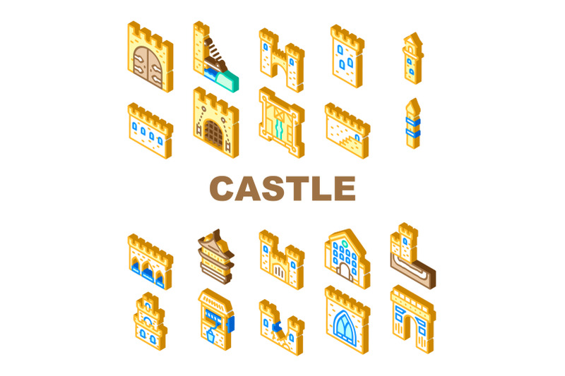 castle-construction-collection-icons-set-vector-illustration