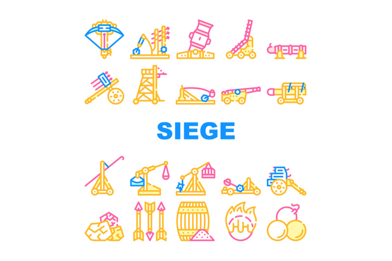 siege-engine-catapult-collection-icons-set-vector