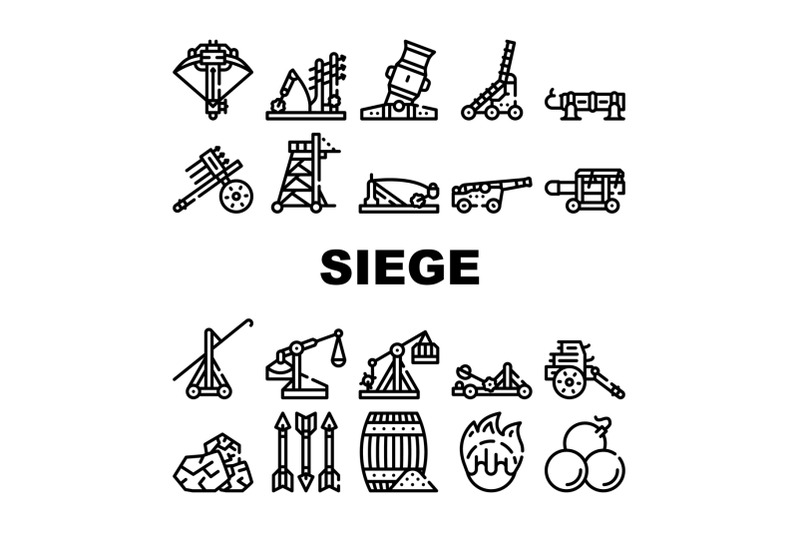 siege-engine-catapult-collection-icons-set-vector