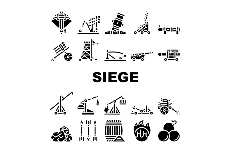 siege-engine-catapult-collection-icons-set-vector