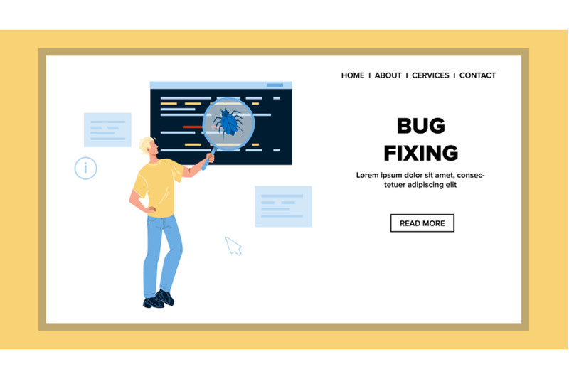 bug-fixing-software-and-application-service-vector