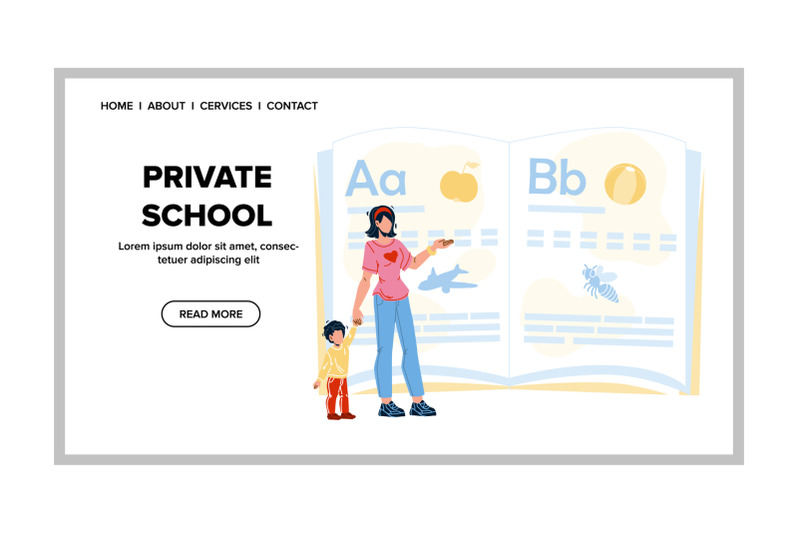 private-school-teacher-teaching-pupil-kid-vector