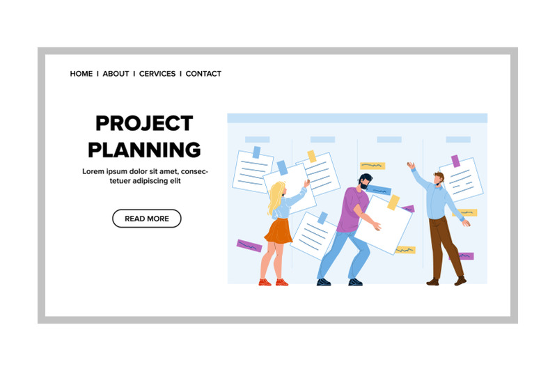 project-planning-and-team-working-strategy-vector