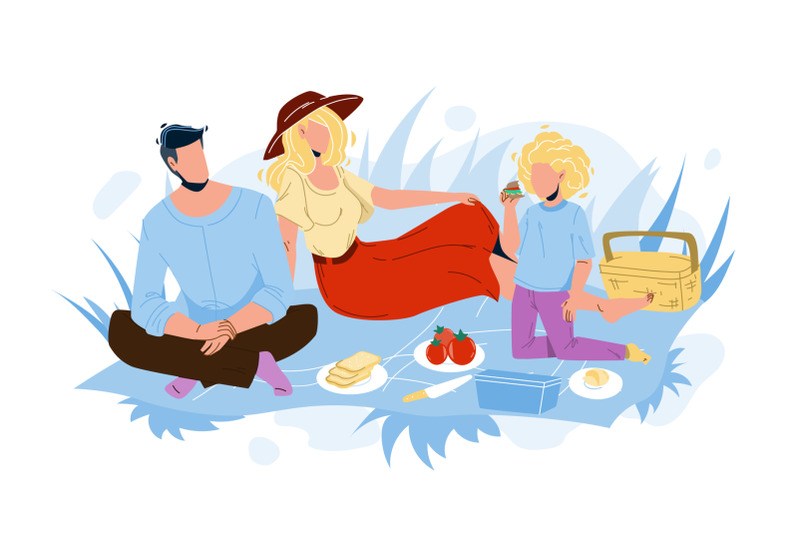 family-picnic-man-woman-and-girl-in-nature-vector